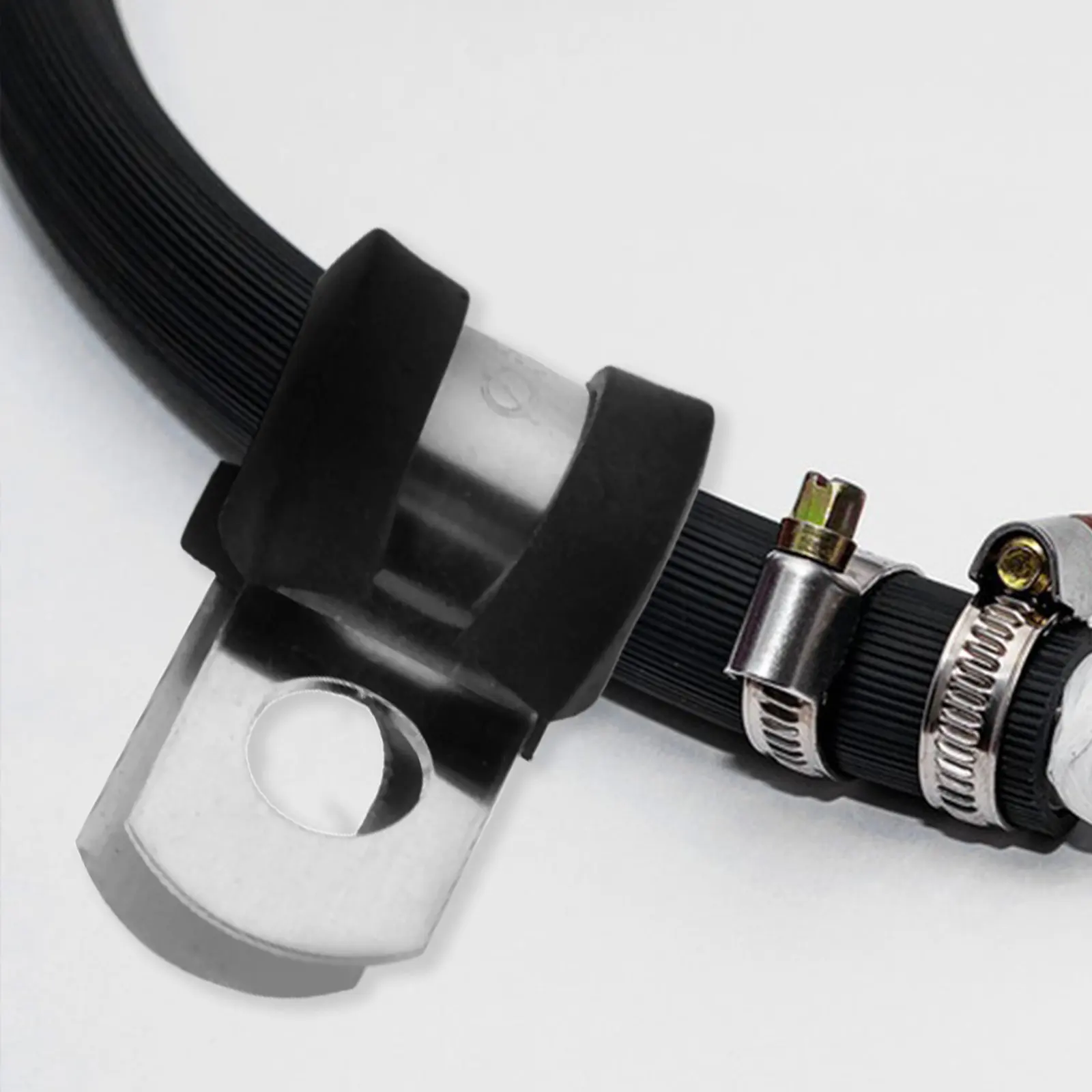 20Pcs Cable Clamps Stainless Steel Hose Clamp Rubber Cushion Wire Clamps Tube Cable Fixing Hose Clamp Wire Clips