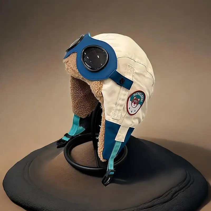 

Menglandi Kids Winter Pilot Trapper Hat Windproof Fleece Lined Ear Flap Outdoor Warm Cap For Boys Girls Medium Large Kids