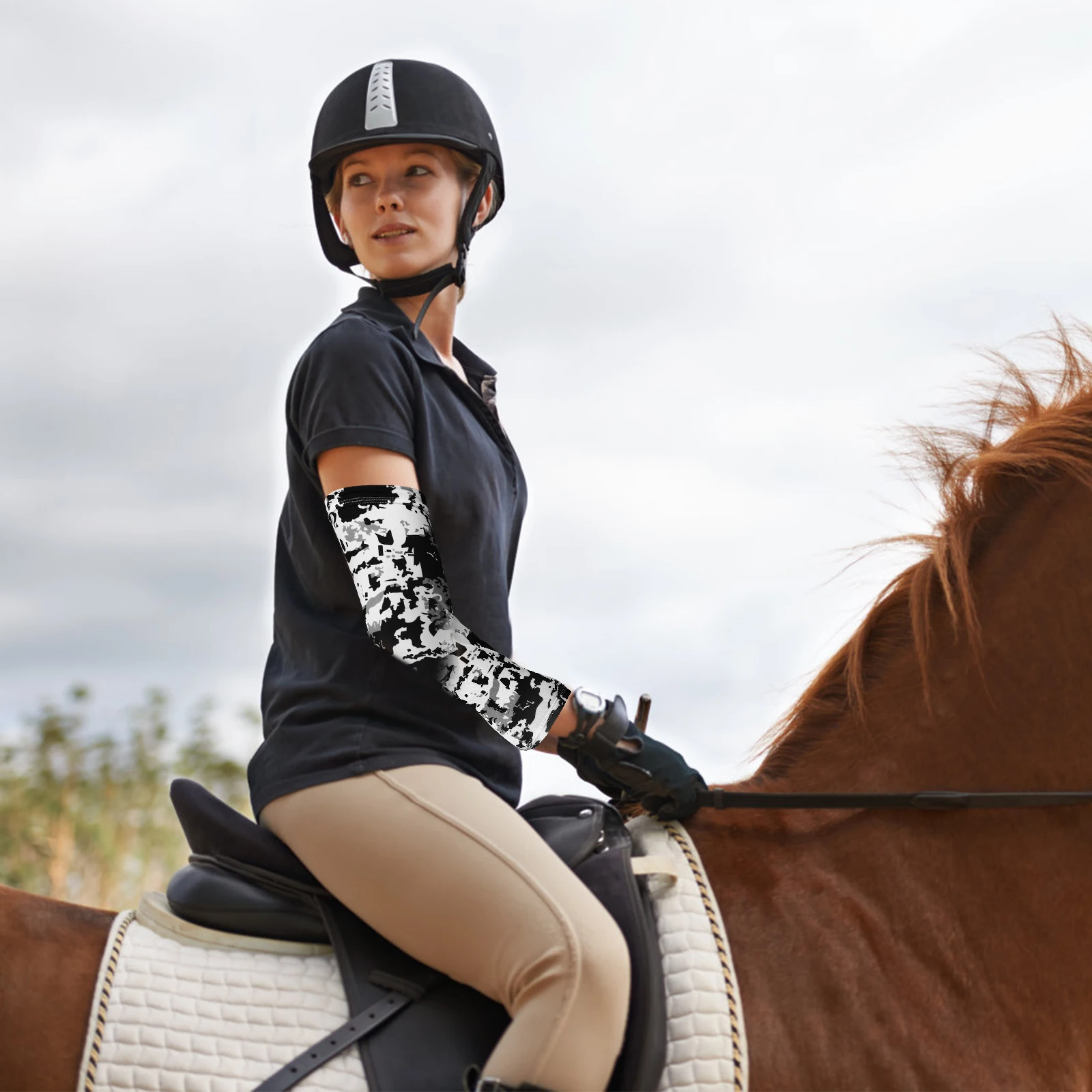 

1Pair Sun Protection Arm Sleeves Large Elasticity Camouflage Cooling Sleeve Outdoor Sports Uv Protective Summer Fashion Arm