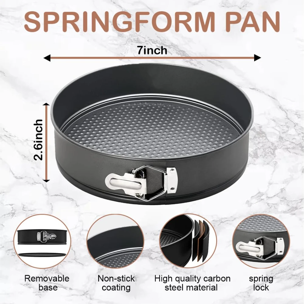 1/3pcs Round Cheese Cake Mould Cooker with Removable Base Non-Stick Cake Tins/Pan/Trays Springform for Microwave Oven Bakeware