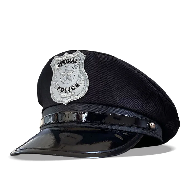 

Military Hat Army Peaked Police Cap Prop Halloween Fun flat-topped Sunshade Men Military 8M254