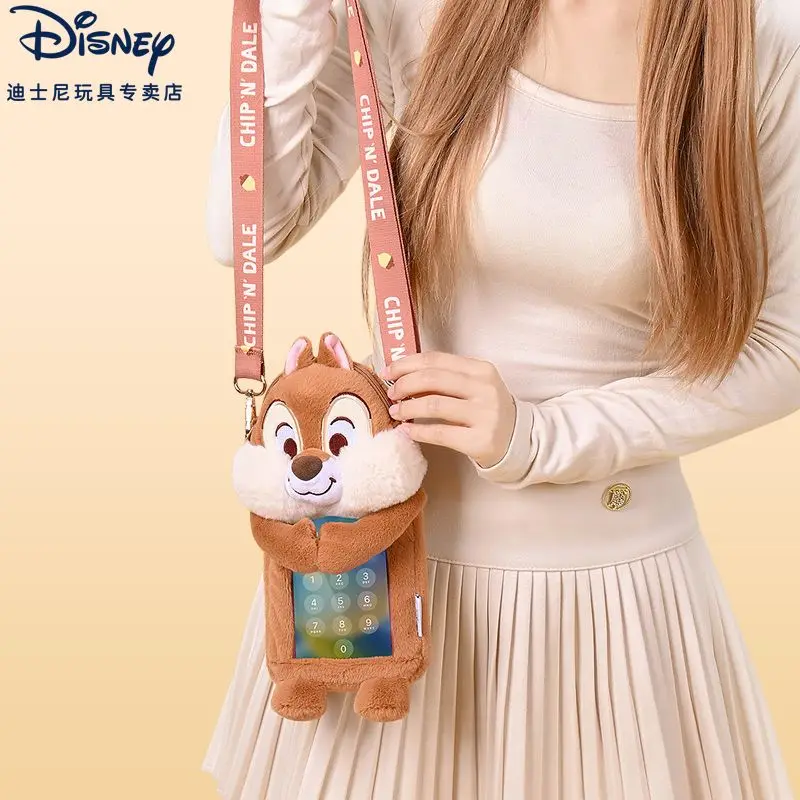 Disney Chip 'n' Dale Mobile Phone Shoulder Crossbody Bag Cartoon Cute Doll Touch Screen Portable Mobile Phone Bag Birthday Gift