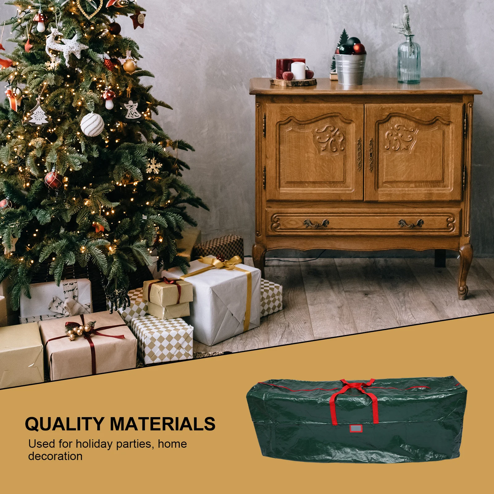 

1Pcs Christmas Tree Storage Bag Super Large Capacity Dustproof Zipper Pouch for Outdoor Home Use Xmas Tree Organizer