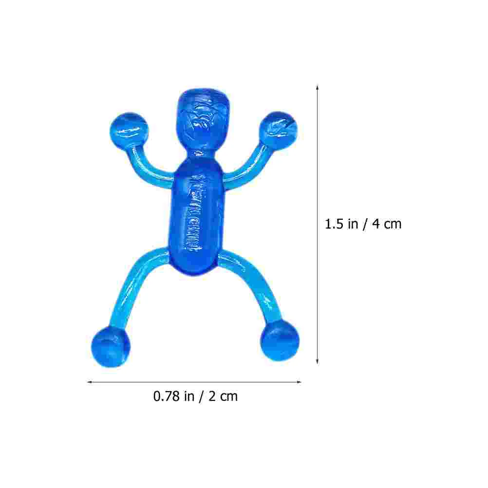 Klebrige Mini-Figur, menschliches weiches Gummi-Spielzeugkorb für Kinder, Finger fliegendes Spielzeug, elastisches Stressabbau-Kind