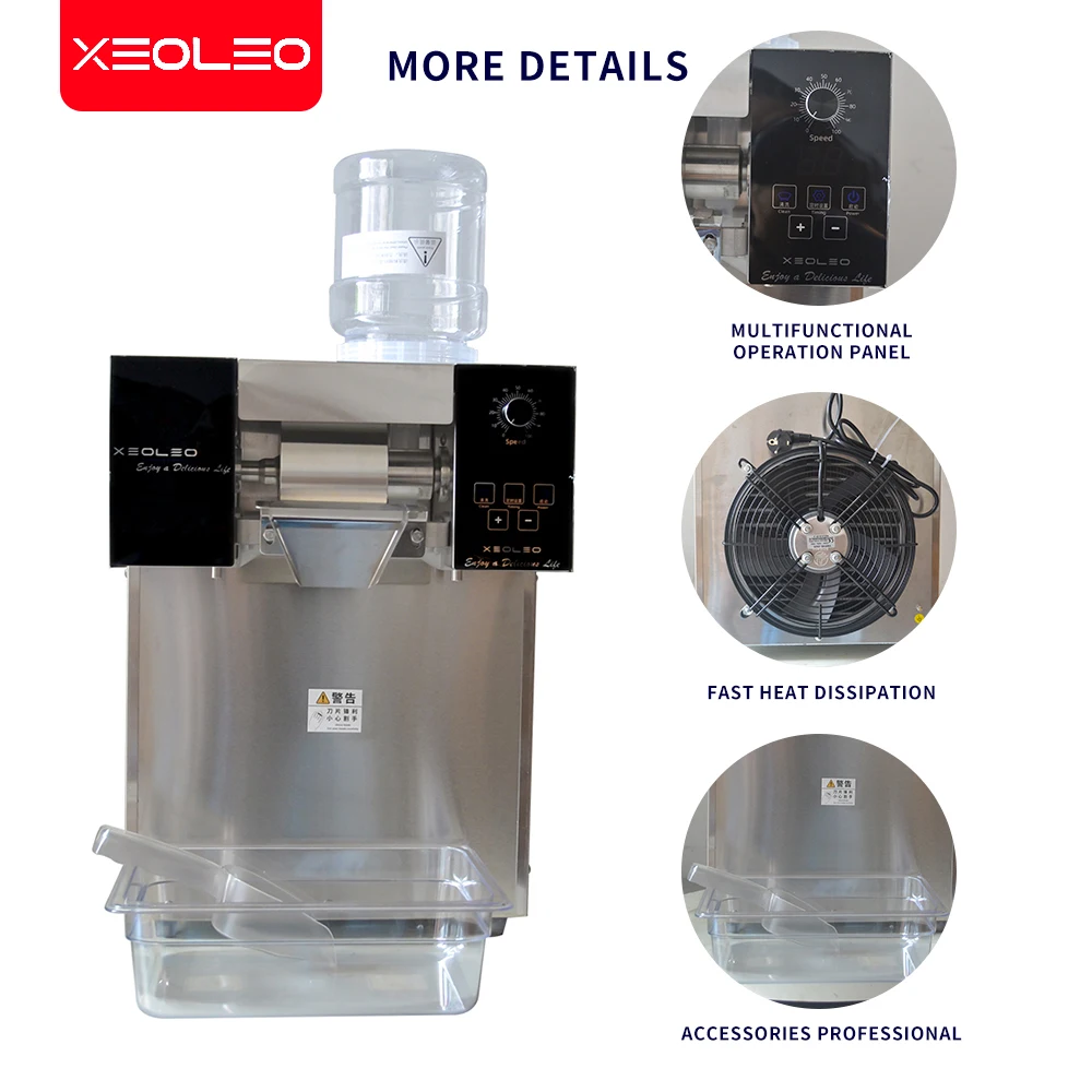 XEOLEO Commercial Snowflake Ice Machine 1000W Snowflake Crusher Korea Bingsu Machine 180kg/24h Snow Ice Maker