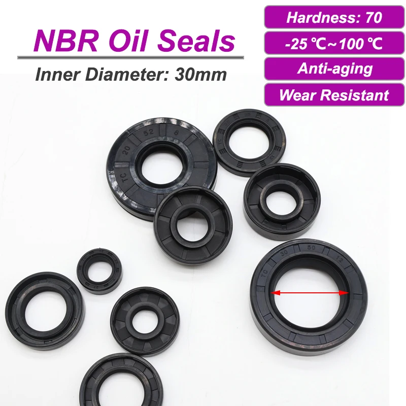 NBR Framework Oil Seals ID30mm TC-30*36/40/45/46/50/52/55/58/60/62/65/72/75/80/85*5/7/8/9/10/12mm Nitrile Rubber Sealing Gasket