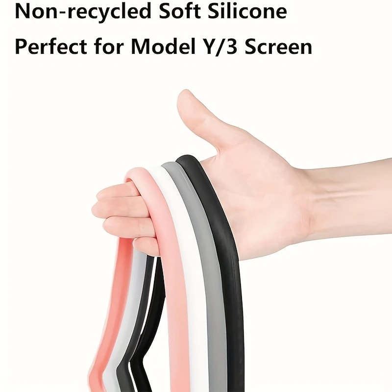 1Pcs Car Center Console Screen Protector & Silicone Frame for Tesla Model Y/3  Fits Center Touchscreen Knee Protection