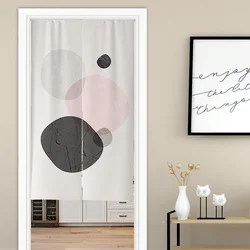 Nordic Ins Simple Door Curtain Privacy Partition Noren Curtains Kitchen Entrance Japanese Split Linen Door Hanging Half-curtain