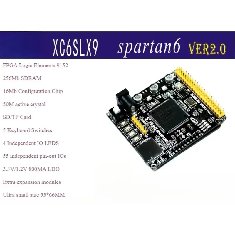 XILINX SPARTAN6 XC6SLX9V2.0 Fpga development board FPGA video image development board