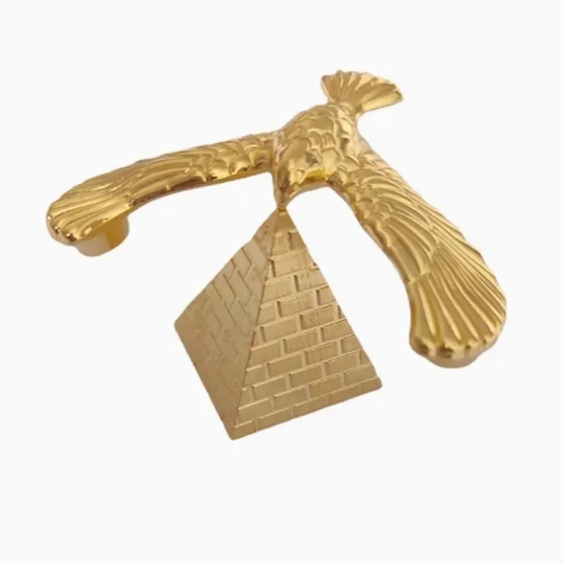 Balance Bird Metal Eagle Gravity with Pyramid Combination Set Physical Science Adults Office Desktop Toy Holiday Gifts