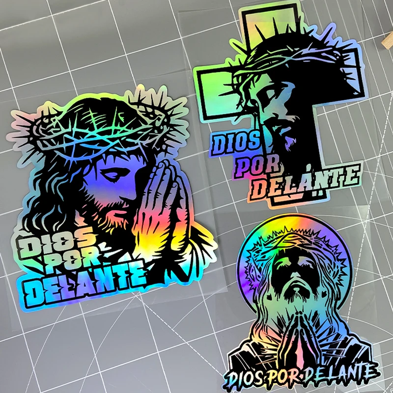 

1PC God Light My Way Motorcycle Stickers Waterproof DIY Car Windows Rear Windshield Motorcycle Body Universal Jesus Vinyl Decals