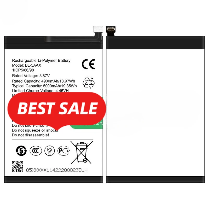 BL-5AAX for Tecno Infinix Note 10 (X690)/Smart 5 (X657)/Smart 5 Pro (X693)/X657B/X690B/X690C Phone Battery Replacement Bateria