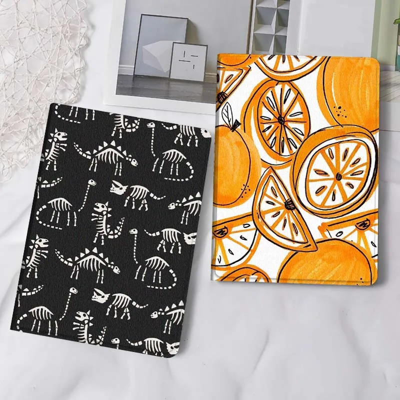 

Cartoon Dinosaur Pattern Black Tablet Case For Samsung Tab Galaxy S6 S11 A A7 A8 A9 A11 10.1 10.4 10.5 Plus Lite Gift