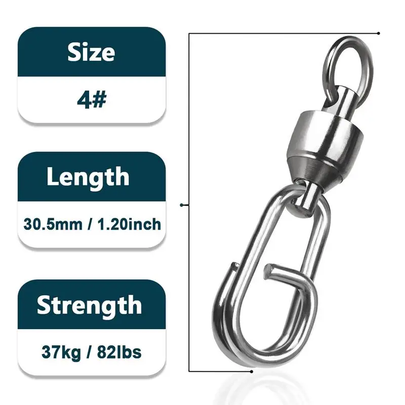 Saltwater Connector เบ็ดตกปลาแบบหมุนสวิงตกปลาเชื่อมต่อมีความแข็งแรงสูงห่วงลูกปืน