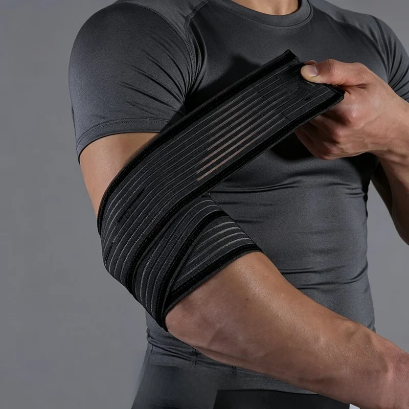 1 Pcs Adjustable Weightlifting Elbow Protector Elastic Straps For Fitness Bodybuilding Gym Workout Training Support Elbow Pads