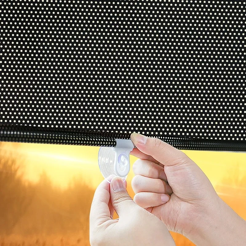 Office Window Sun-shading Curtains Universal Roller Blinds Suction Cup Sunshade Nail-free Blackout Curtain Car Bedroom Kitchen