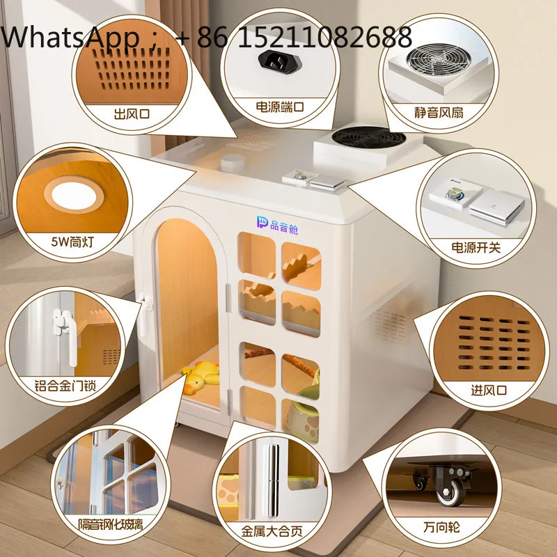 SCY Soundproof Dog Cage Cabin Simple Mobile Pet Room Cat Nest Mini Home Safe House