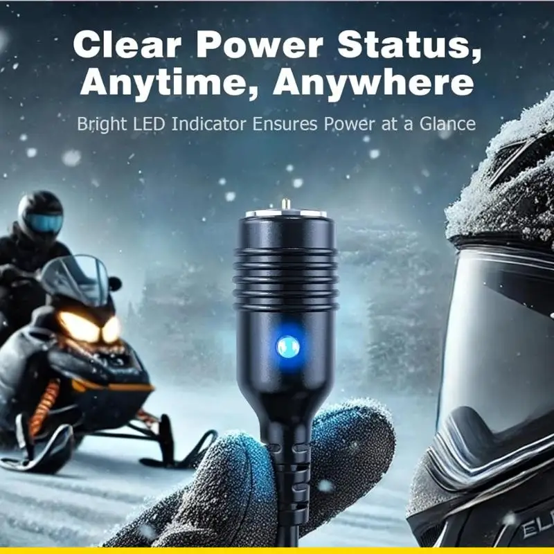 SZCH Snowmobile Helmets Heating Cable Link Technology LED Position Light 12V Plugs & Play Heated Advisor for Riding