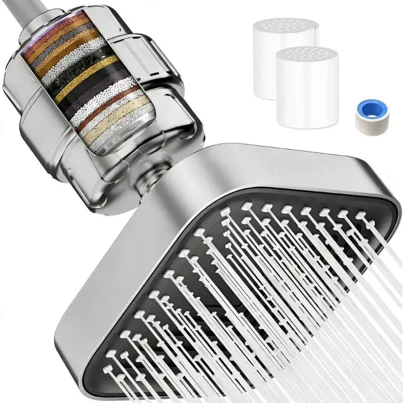Premium 6 In Filtered Shower Head Advanced Filtration For Radiants Skin Hair Overall for Sensitive Skin Protecting