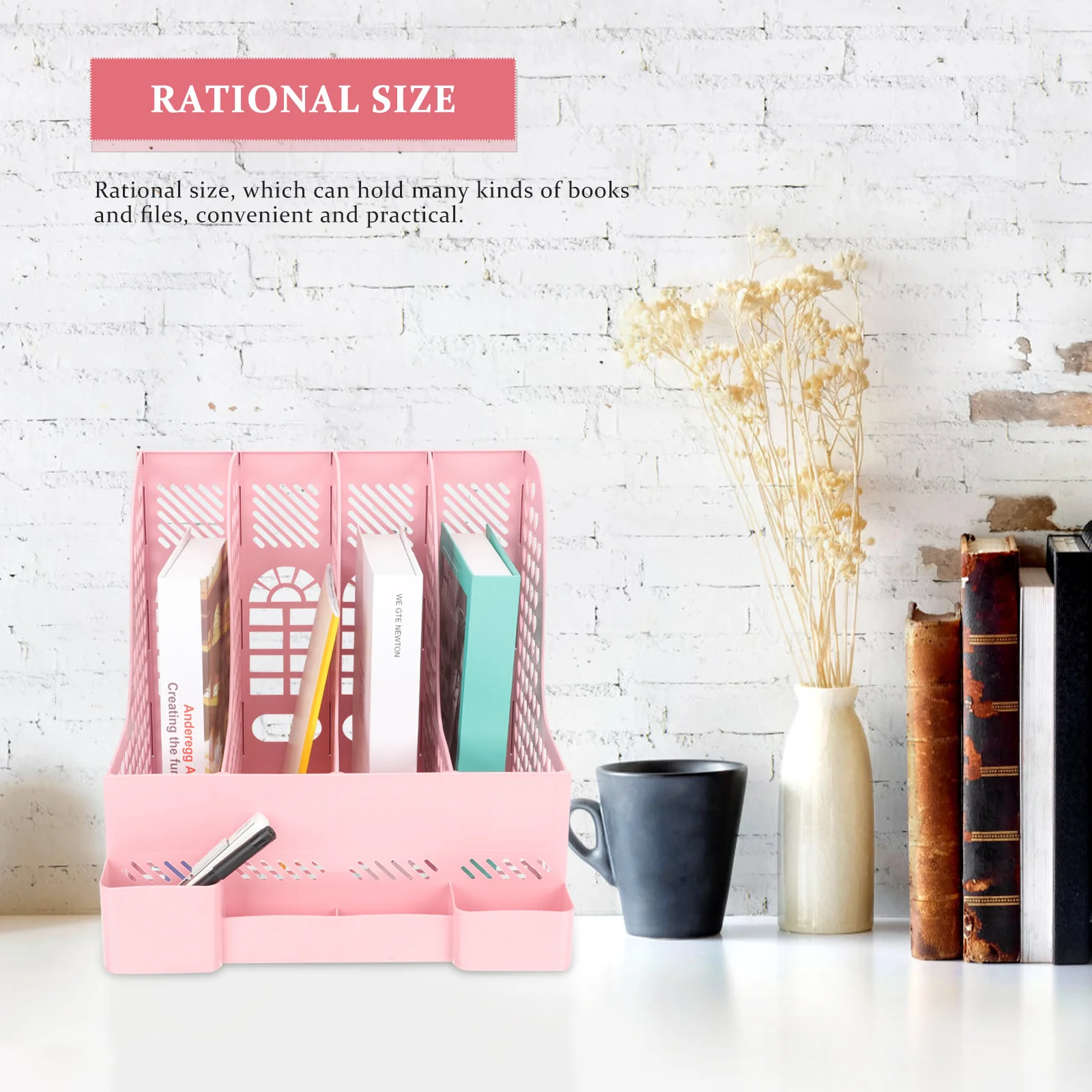 

Convenient File Holder Fine Workmanship Book Organizer Rational Size Multi- Office Accessory