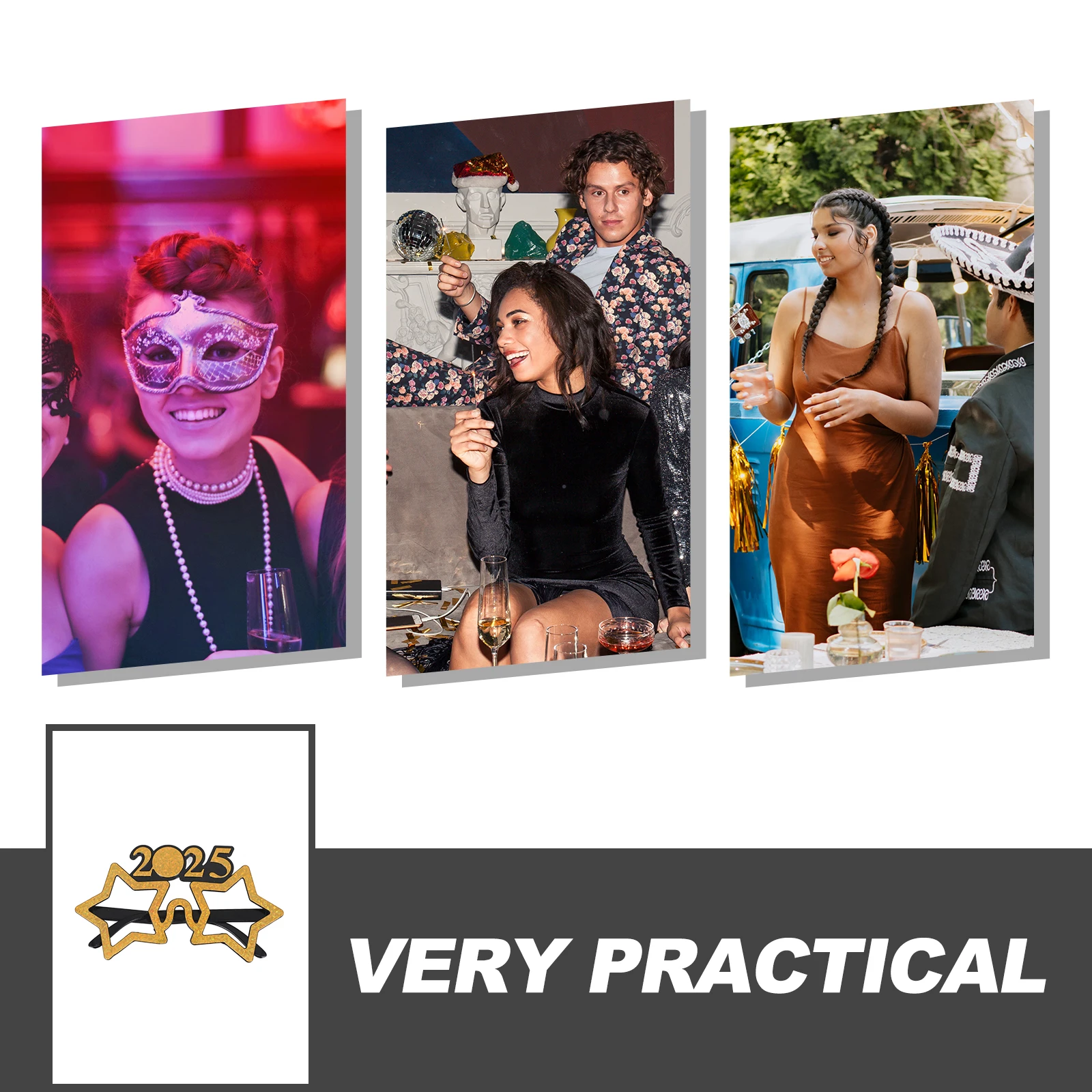 

New Year Digital Glasses 2025 Sunglasses Party Supplies Decor Eyeglasses Photo Props Funny Dancing Glasses Plastic Modeling Eye
