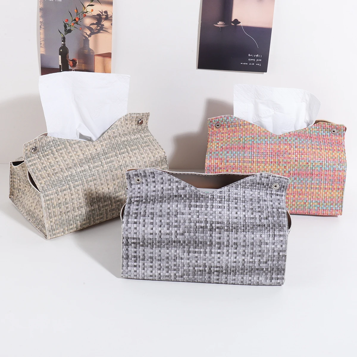 Leder-Taschentuchbox, Desktop-Taschentuchhalter für Zuhause, Geeignet für Wohnzimmer, Schlafzimmer und Auto, Tragbare Reise-Taschentuchbox