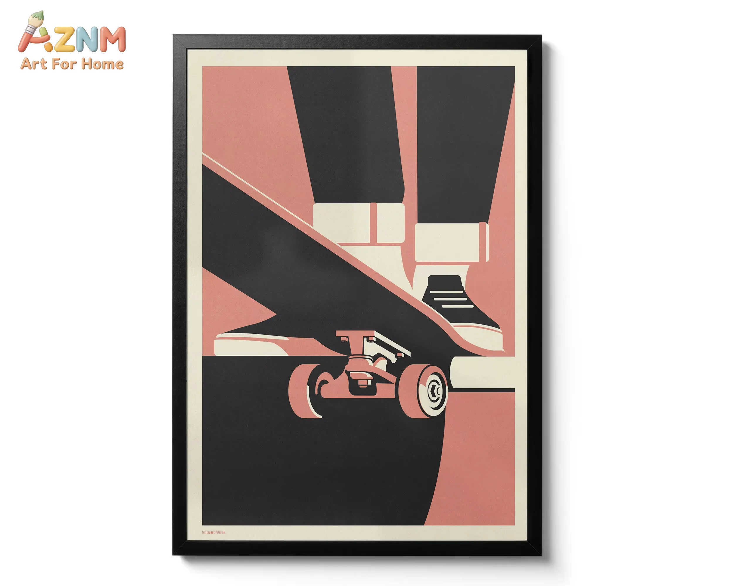 Modern Minimal Summertime Canvas Painting Wall Art Decor Travel Skateboard Bike Cycling RV Campervan Posters and Prints