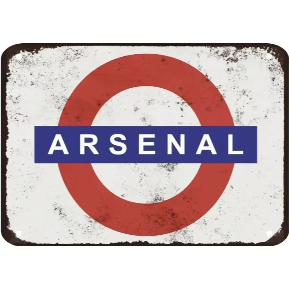 ArsenalFootballMetalPlaque Arsenal Underground Metal Sign Plaque - Football Fan Collectible Decor, Cave Arsenal Themed Wall A
