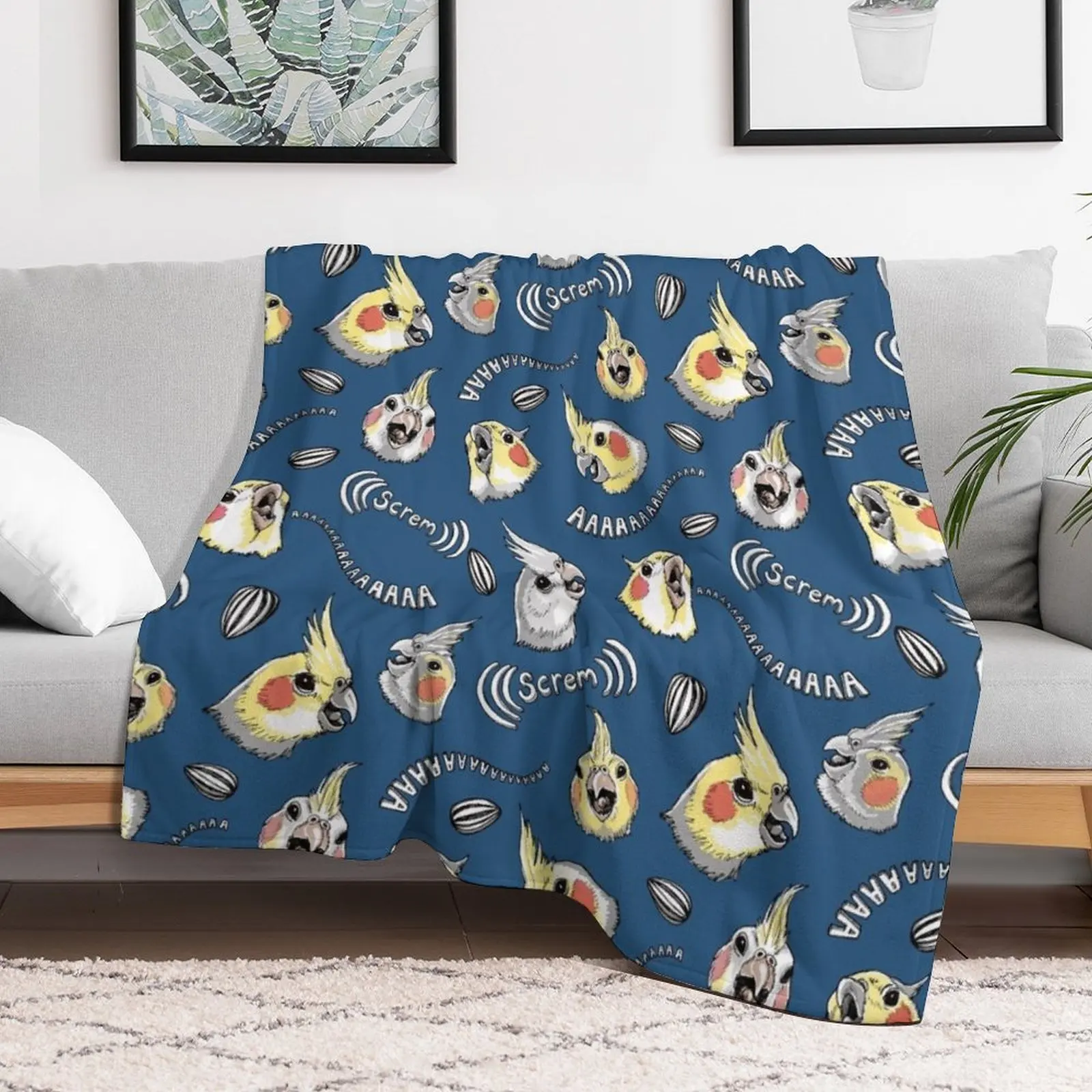 Cockatiel Screm Throw Blanket Soft Beds Blankets For Sofas Blankets