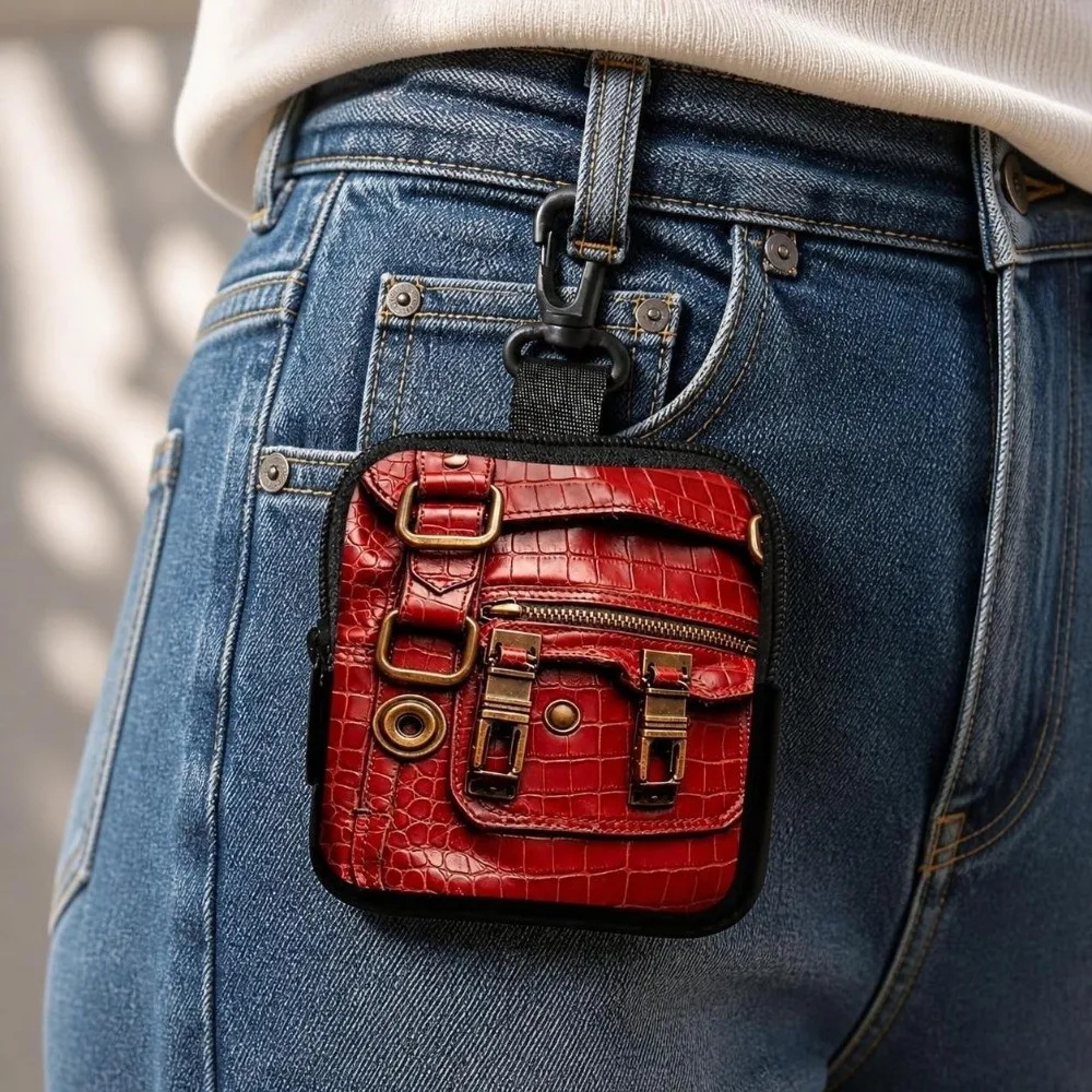 Creative Mini Coin Purse Imitation Leather Bag Pattern PVC Earphone Bag Water-resistant Portable Wallet for Women Friends Gift