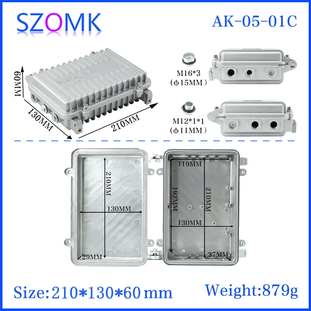 210x130x60mm Outdoor AP Bridge Amplifier Housing Aluminum Enclosure Box Aluminum Housing Metal Enclosures Small Case Switch Box