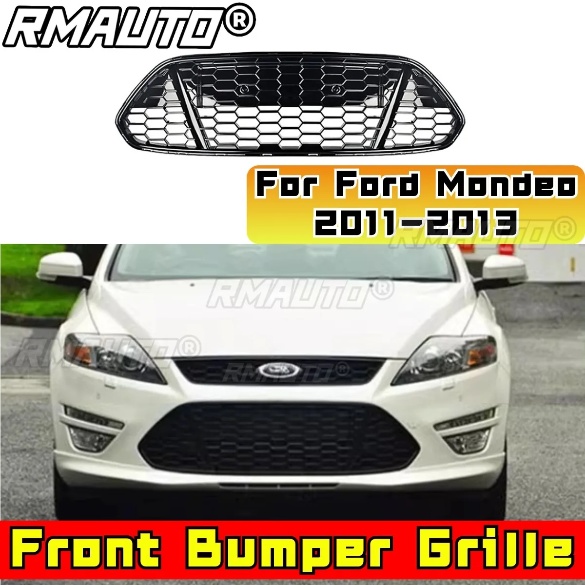 Mondeo Racing Grills Car Front Bumper Racing Grill Body Kit Front Bumper Grille Grill For Ford Mondeo 2011-2013 Car Accessories