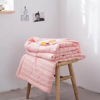 귀여운 프린트 어린이용 얇은 이불, 경량 에어컨 이불, 피부 친화적 담요, 싱글 더블 침대용 침대보, 여름 