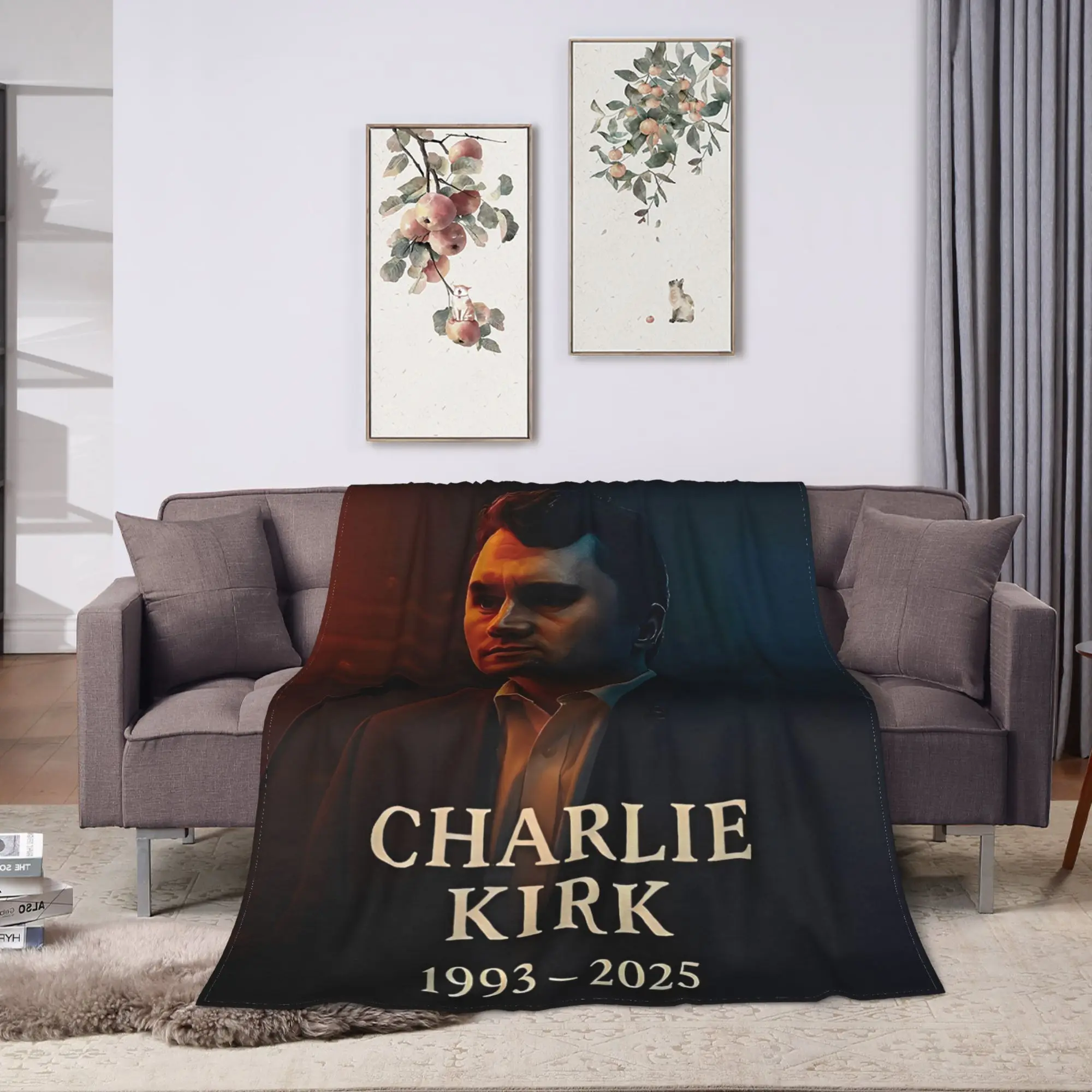 تشارلي كيرك بطانية الموت جودة الفراش الناعمة يلقي الشتاء الطلاب الأريكة كرسي الشارع الاتجاه المفرش #2