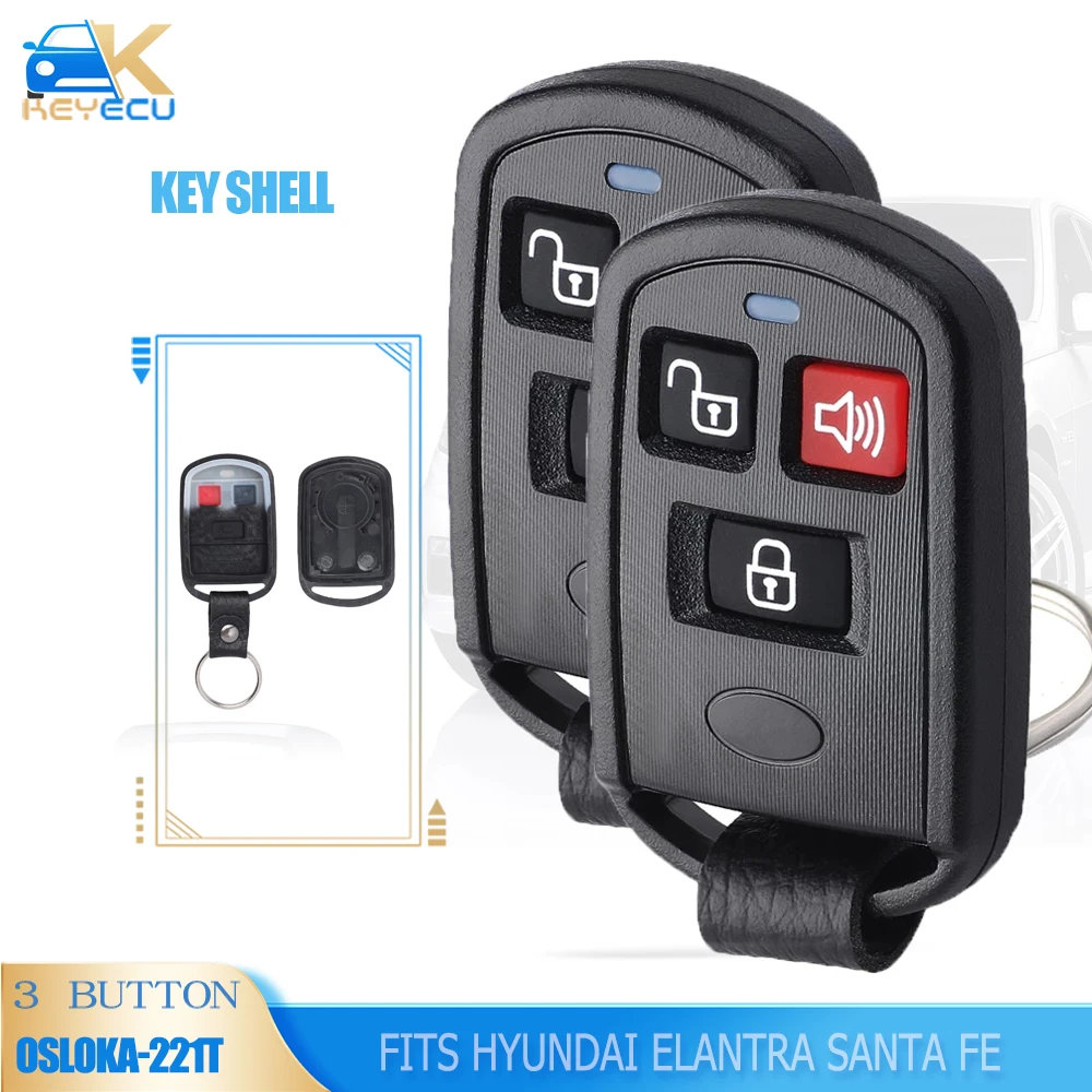 

KEYECU 2 шт./лот 3-кнопочный корпус дистанционного ключа для Hyundai Elantra Santa Fe 2004 2005 2006 FCCID: OSLOKA-240T