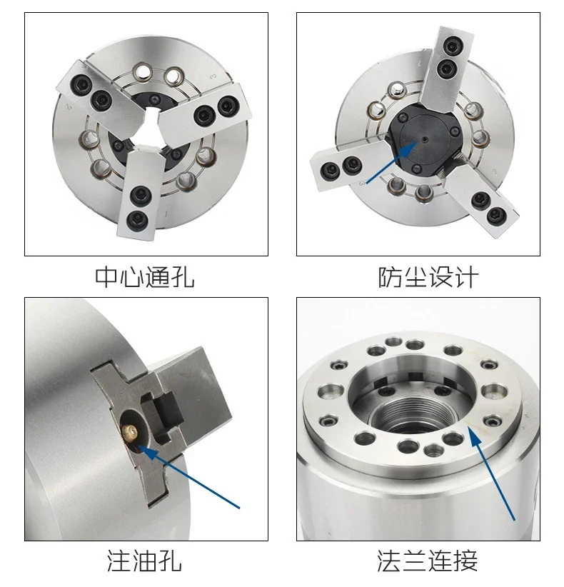 High-speed hollow hydraulic chuck three-jaw 6-inch numerical control lathe chuck 3K-06 hollow hydraulic chuck