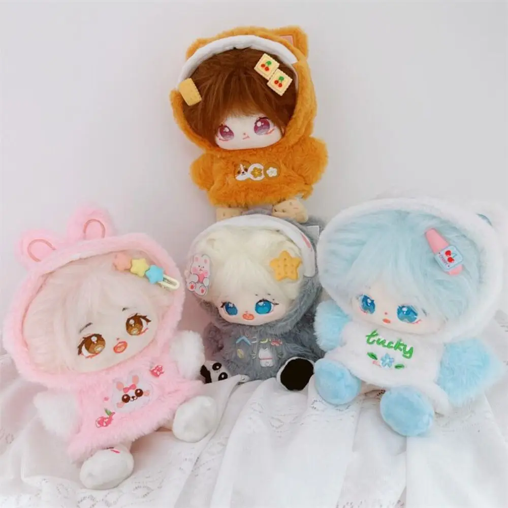 20cm Doll Clothes Toy Doll Shoes Plush Hoodie Cotton Doll Clothes Dress Up Kawaii No Attributes Dolls Clothes Doll Accessories