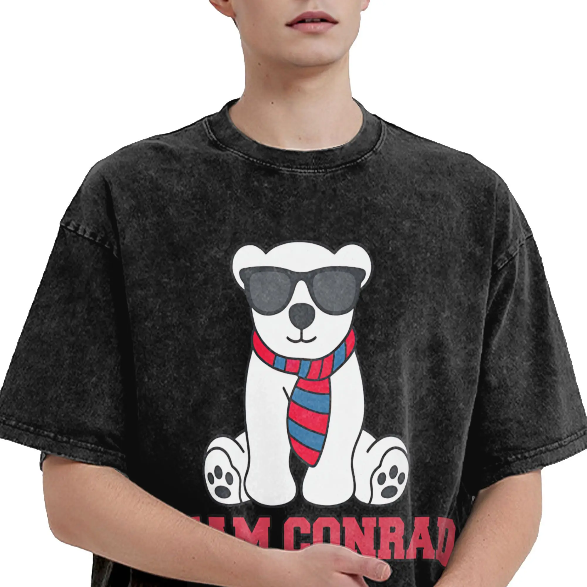 تي شيرت Team Conrad The Summer الذي تحولت إلى تي شيرت الدب الصغير الجميل للشاطئ تي شيرت رائع للزوجين ملابس فضفاضة بأكمام قصيرة