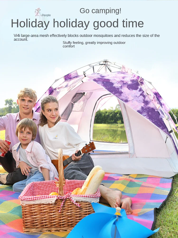 Outdoor Tent Portable Hydraulic Automatic Easy-to-Put-up Tent Travel Wild Camping Camping Equipment Supplies