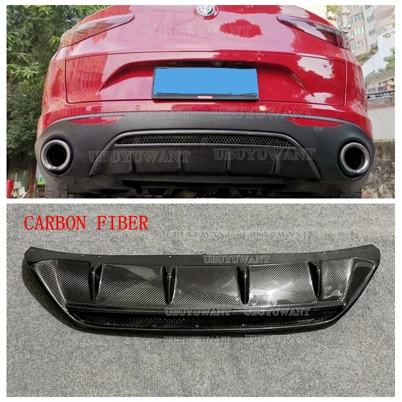 For Alfa Romeo Stelvio 2017 2018 2019 Rear Lip Diffuser High Quality Carbon Fiber / FRP Spoiler Car Bumper Apron Guard