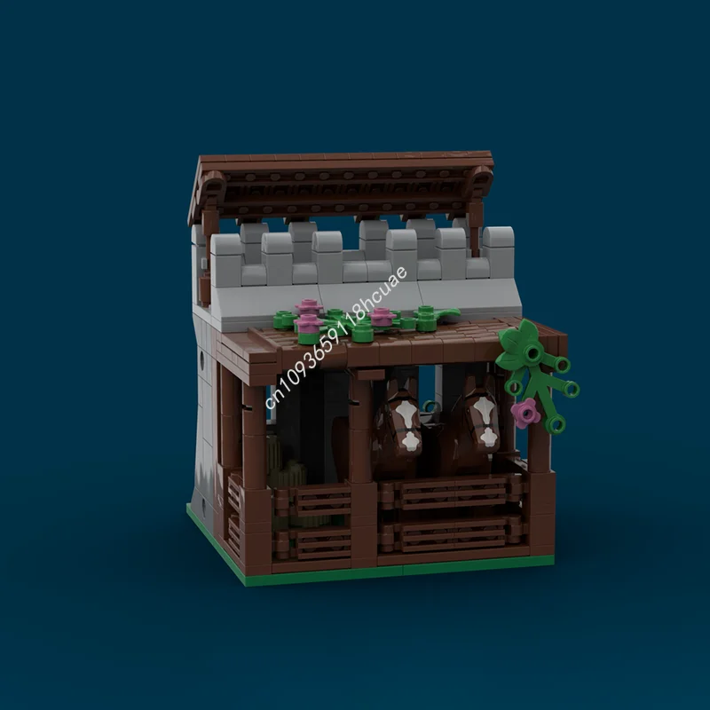 149 قطعة MOC Stables وحدة قلعة نموذج اللبنات البناء تجميع هدية الكريسماس لتقوم بها بنفسك فكرة التعليم ألعاب مكعبات للأطفال