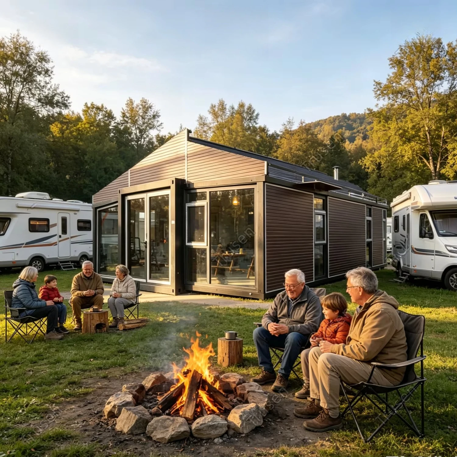 Prefab Container Tiny House Galvanized Steel Frame Fast Install Integrated Bedroom Kitchen Bathroom For In-law Suite