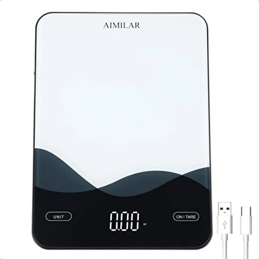 

Пищевые весы, перезаряжаемые светодиодные весы, 22 фунта с USB C, перезаряжаемые цифровые кухонные весы для выпечки и приготовления пищи с Ou