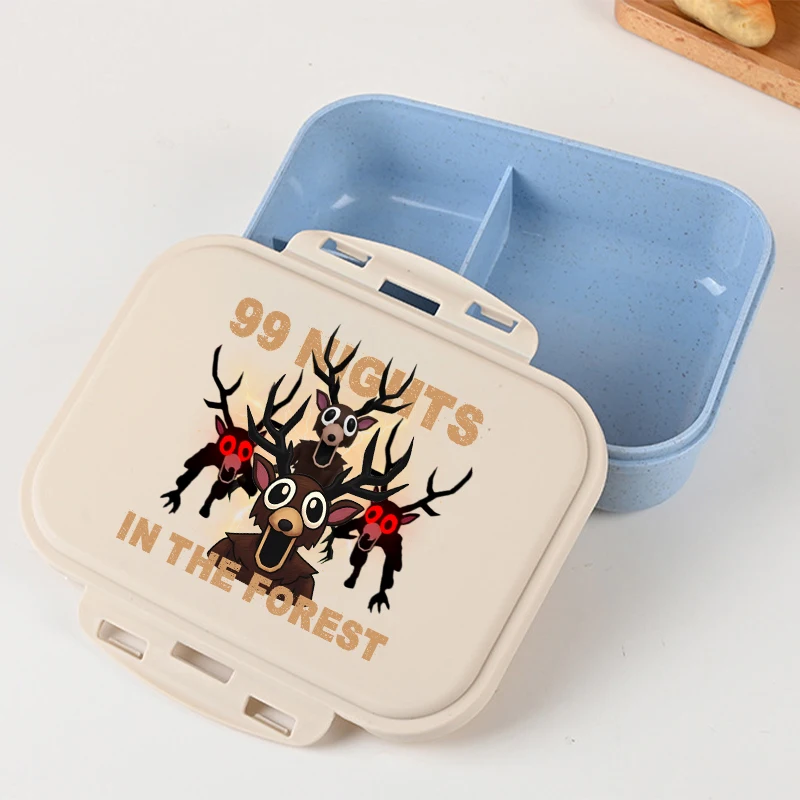 99 Night in The Forest Kids Lunch Box Cartoon Printed Bento Lunch Box Boys Food Storage Containers Children Christmas Gifts