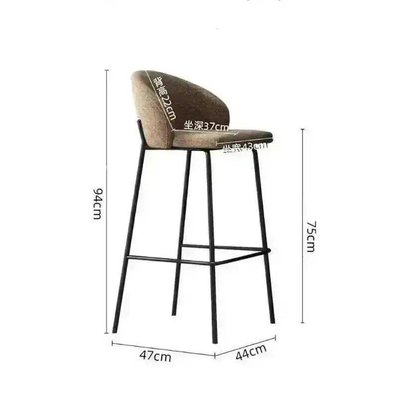 Conjunto cómodo y moderno de 2 sillas para sala de estar, silla de bar de diseño nórdico, banqueta alta de cocina a la moda, muebles para cocina