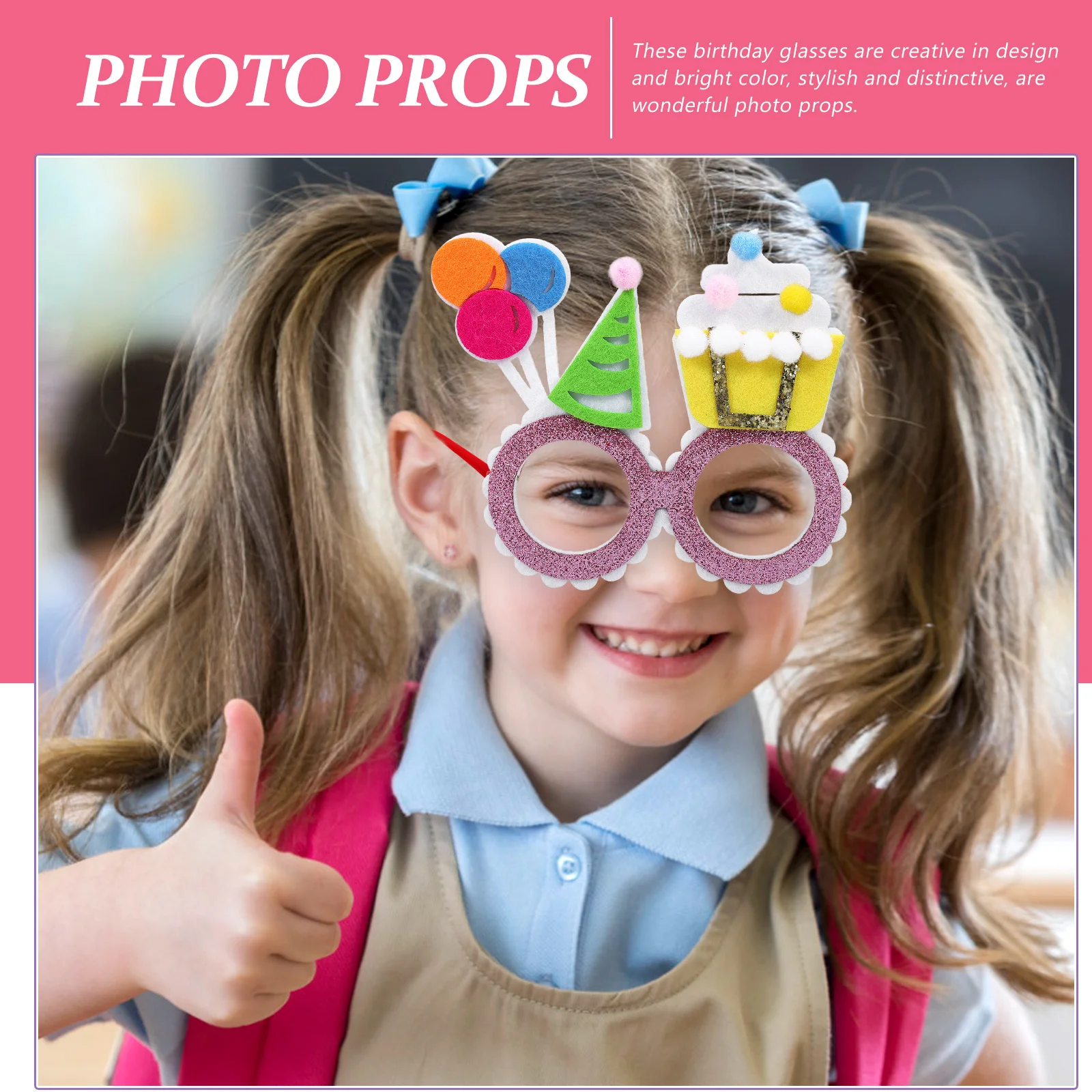 

Birthday Party Glasses Creative Lightweight Colorful Stylish Photo Props Reusable Kids Eyewear Party Supplies Birthday Glasses