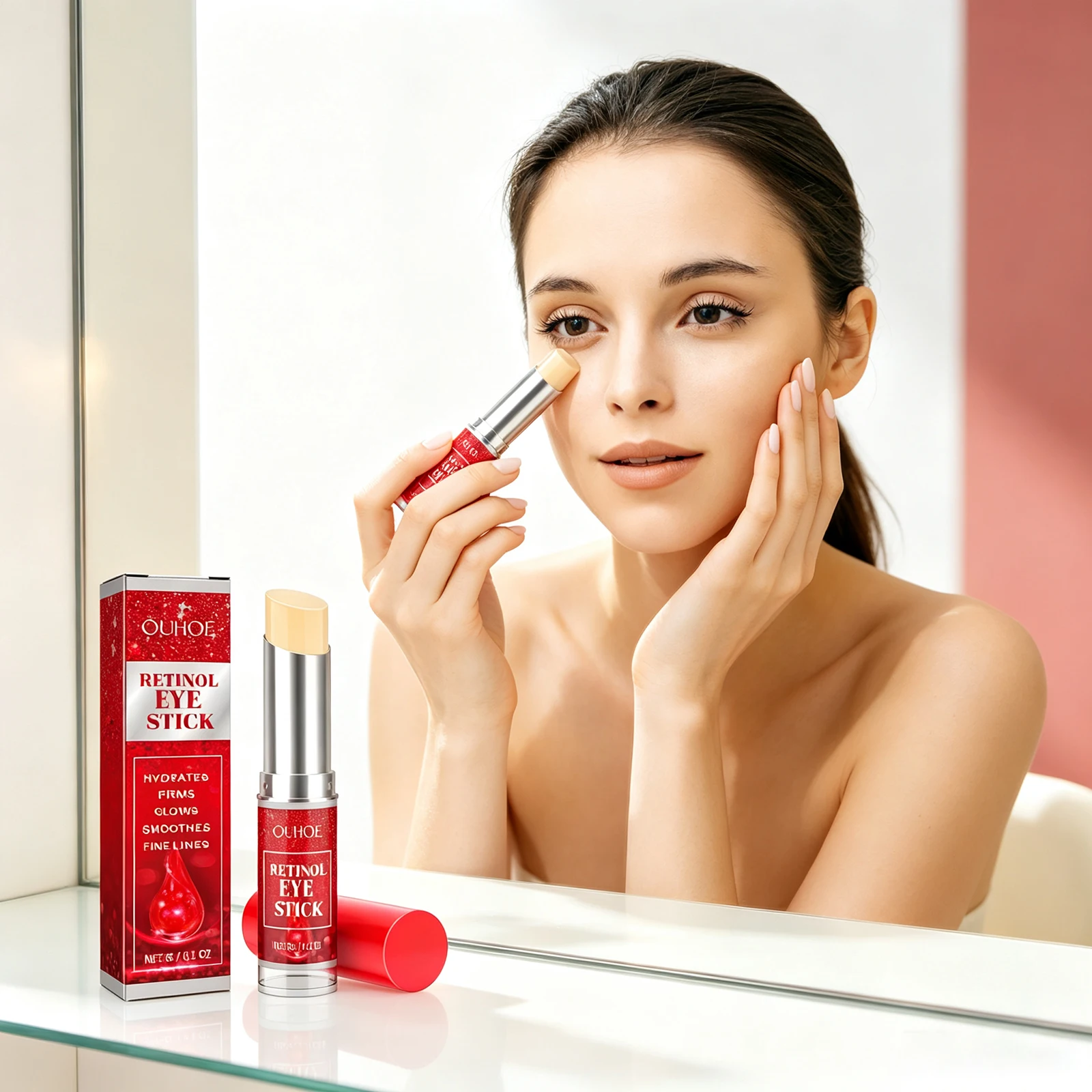 Retinol Eye Firming Cream Stick Anti-Wrinkle Lightening Dark Spot Dark Circles Eye Repair Serum Stick for Women Daily Eye Care