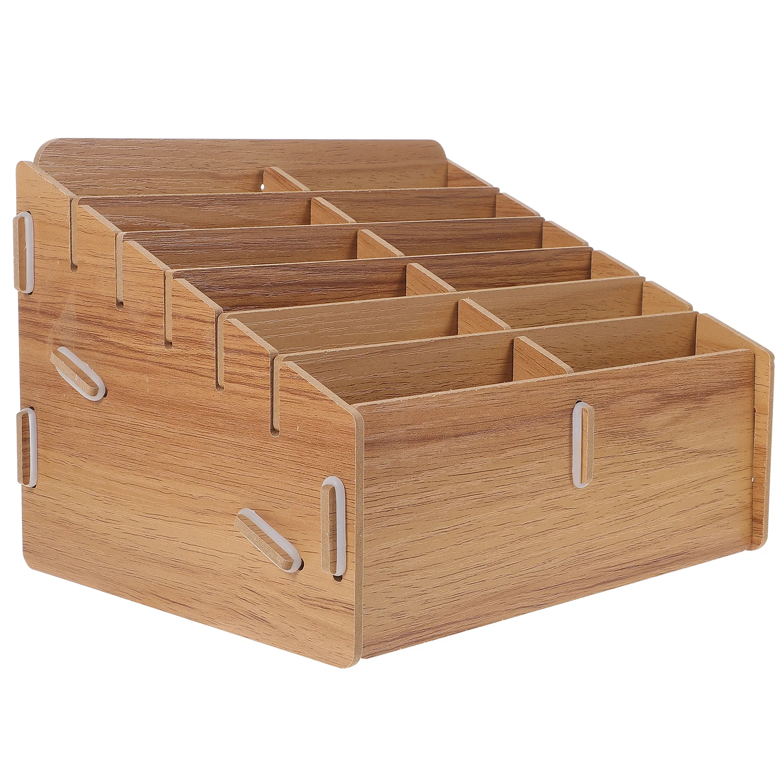 Large Capacity Wooden Cards Storage Box Multi-Grid Game Cards Organizer Portable Case for Home Supplies