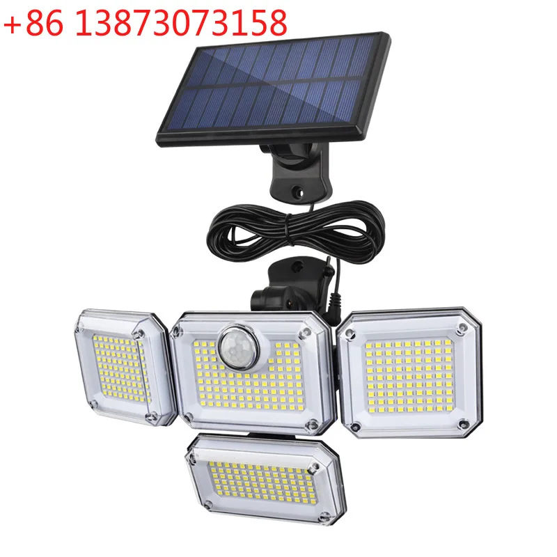 Solar human body induction light Garage road light Outdoor courtyard split multi-head wall light