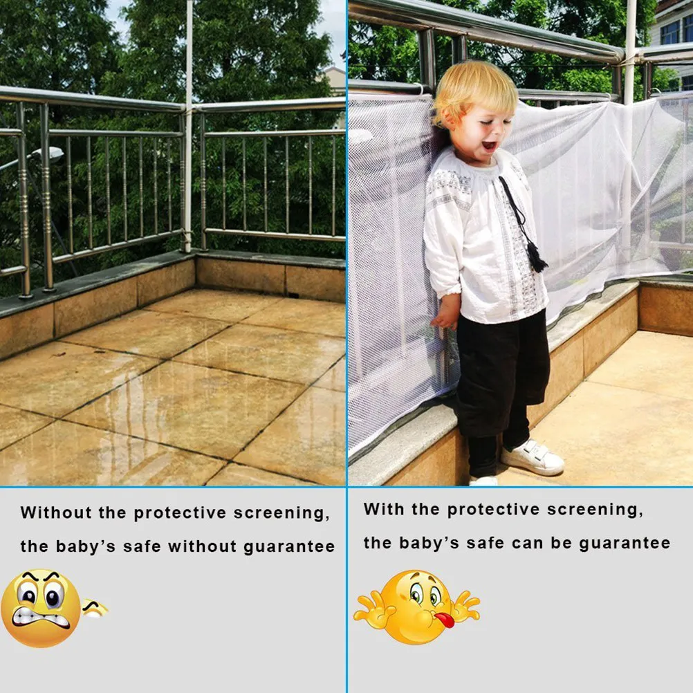 Safety Net Banister Guard Thicken High Density Baby Stairs Rail Net Balcony Railing Guard Child Proof Stair Guards Mesh Straps